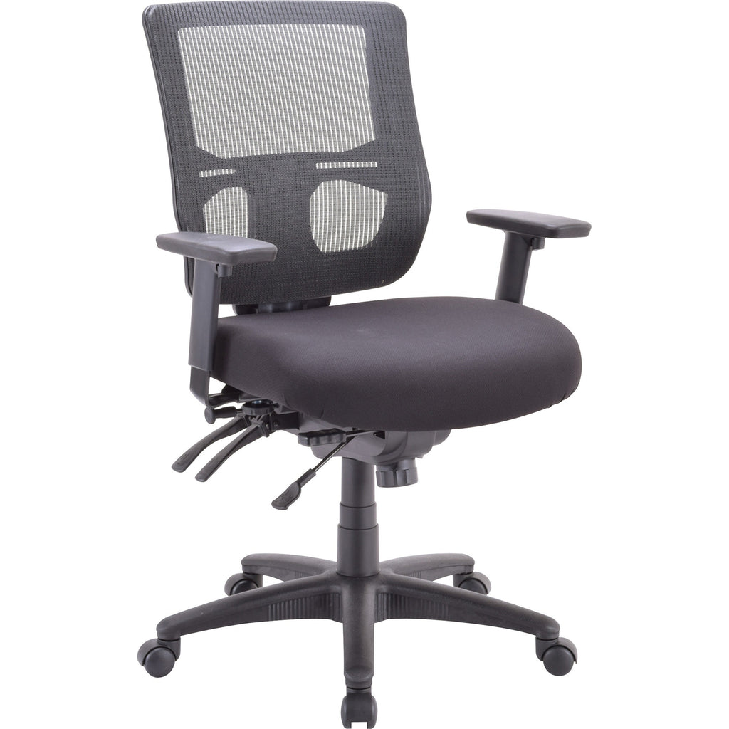 Eurotech apollo II Mid Back Multifunction Chair - Black Fabric Seat - Black Back - High Back - 5-star Base - 1 Each