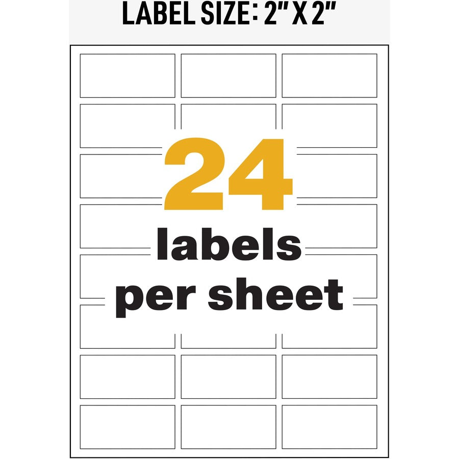 UltraDuty GHS Chemical Waterproof and UV Resistant Labels, 1 x 2.5, White, 24/Sheet, 25 Sheets/Pack