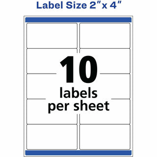 Waterproof Shipping Labels with TrueBlock and Sure Feed, Laser Printers, 2 x 4, White, 10/Sheet, 500 Sheets/Box