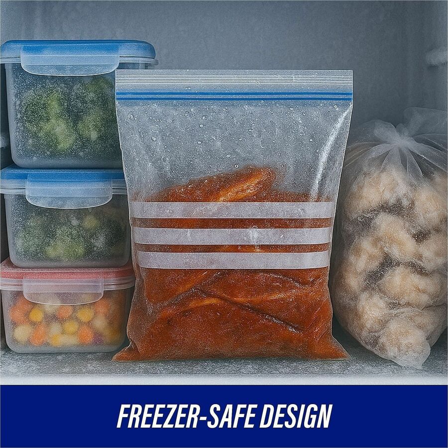 Genuine Joe Food Storage Bags - 1 gal Capacity - 10.56" Width x 11" Length - 1.75 mil (44 Micron) Thickness - Zipper Closure - Clear - 40/Box - Food, Beef, Poultry, Vegetables, Seafood