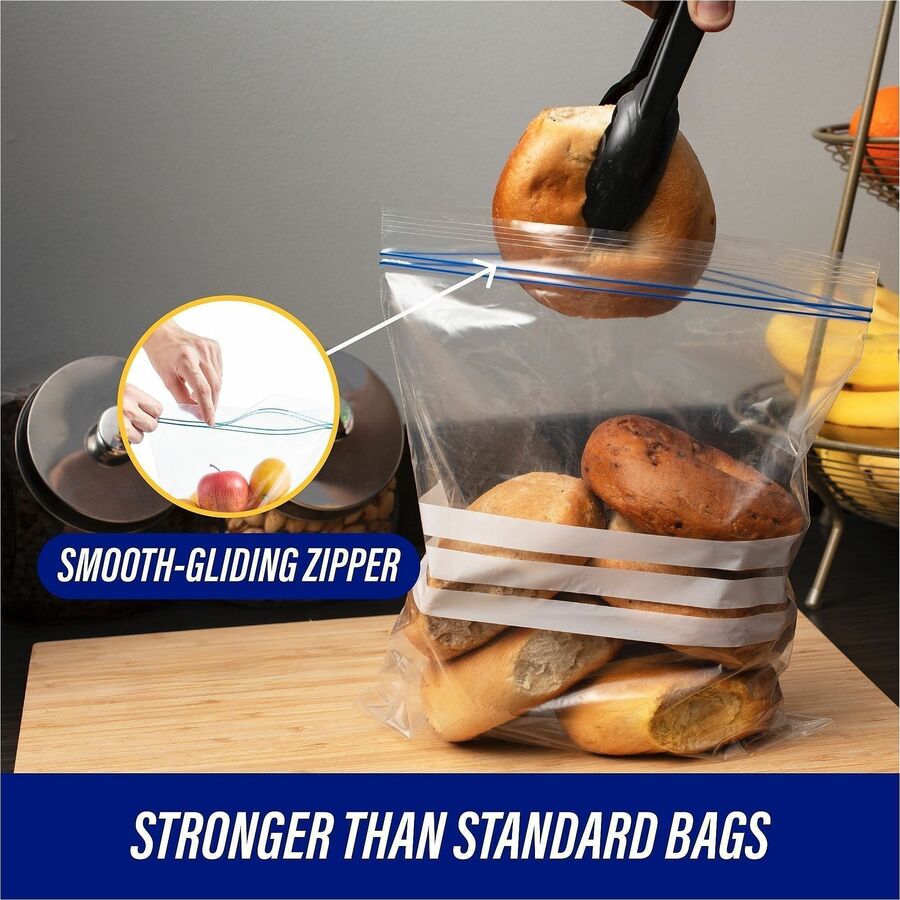 Genuine Joe Food Storage Bags - 1 gal Capacity - 10.56" Width x 11" Length - 1.75 mil (44 Micron) Thickness - Zipper Closure - Clear - 40/Box - Food, Beef, Poultry, Vegetables, Seafood