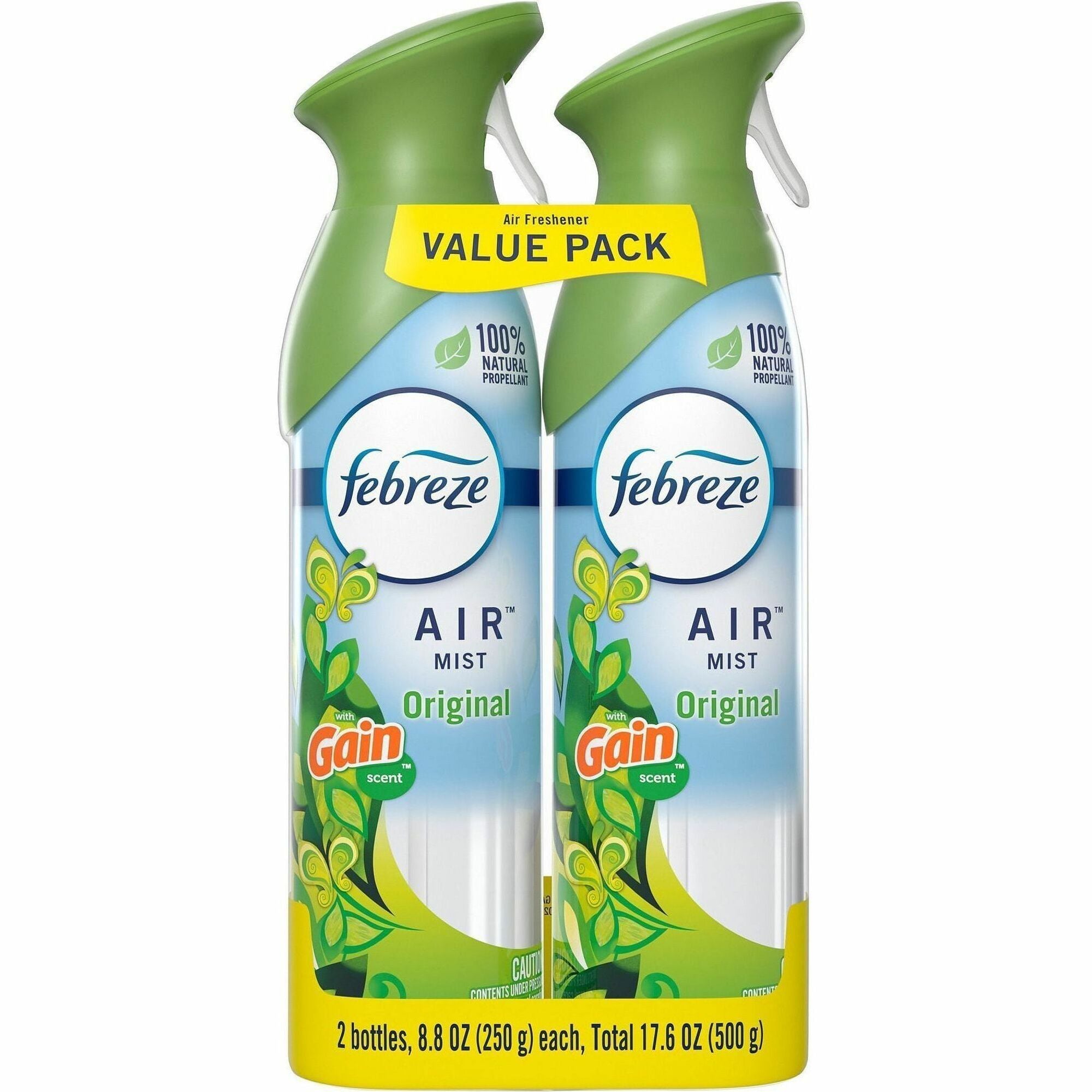 Febreze Air Freshener Spray - Spray - 8.8 fl oz (0.3 quart) - Gain Original - 12 / Carton - Odor Neutralizer, VOC-free
