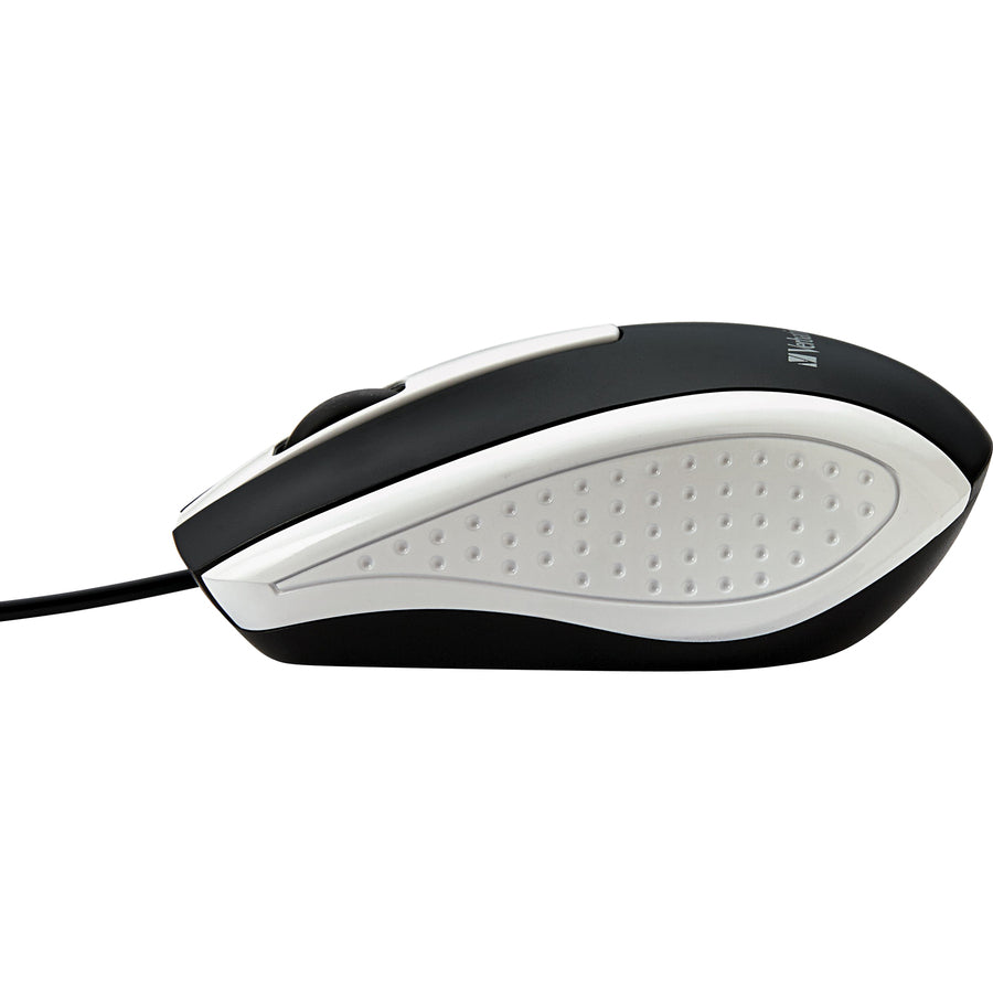 Verbatim Corded Notebook Optical Mouse - White - Optical - Cable - White - 1 Pack - USB Type A - Scroll Wheel - 3 Button(s)