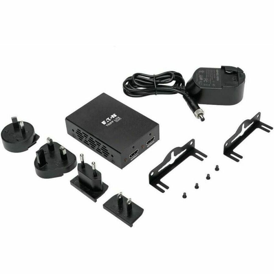 Tripp Lite by Eaton 2-Port 3D 4K HDMI Splitter, HDMI 2.0, HDCP 2.2 UHD 4K @ 60Hz, HDR, TAA - 3840 2160 - 22.97 ft Maximum Operating Distance - HDMI In - HDMI Out - Metal - TAA Compliant - 4