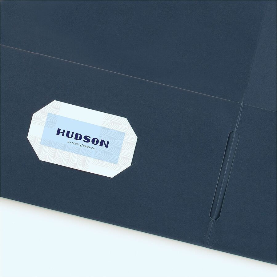 Avery Letter Pocket Folder - 8 1/2" x 11" - 40 Sheet Capacity - 2 Internal Pocket(s) - Embossed Paper - Dark Blue - 125 / Carton