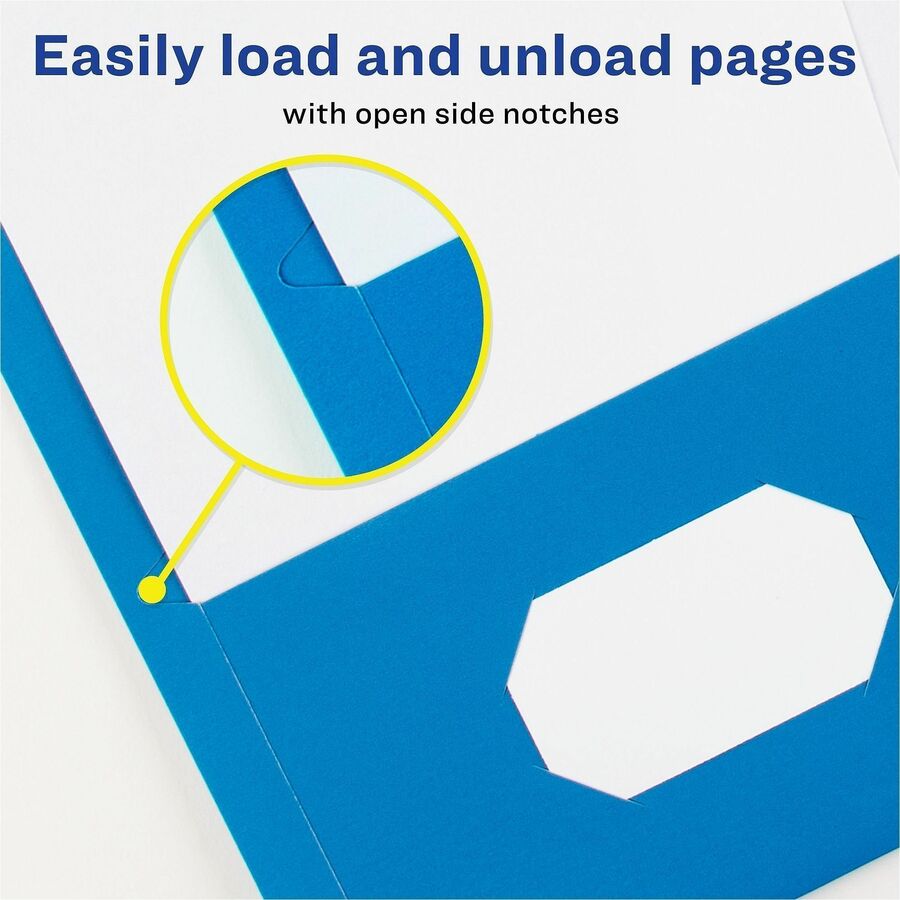 Avery Letter Pocket Folder - 8 1/2" x 11" - 40 Sheet Capacity - 2 Internal Pocket(s) - Light Blue - 125 / Carton