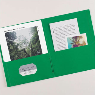 Avery Letter Pocket Folder - 8 1/2" x 11" - 40 Sheet Capacity - 2 Internal Pocket(s) - Embossed Paper - Green - 125 / Carton