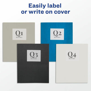 Avery Letter Pocket Folder - 8 1/2" x 11" - 40 Sheet Capacity - 2 Internal Pocket(s) - Embossed Paper - Black - 125 / Carton