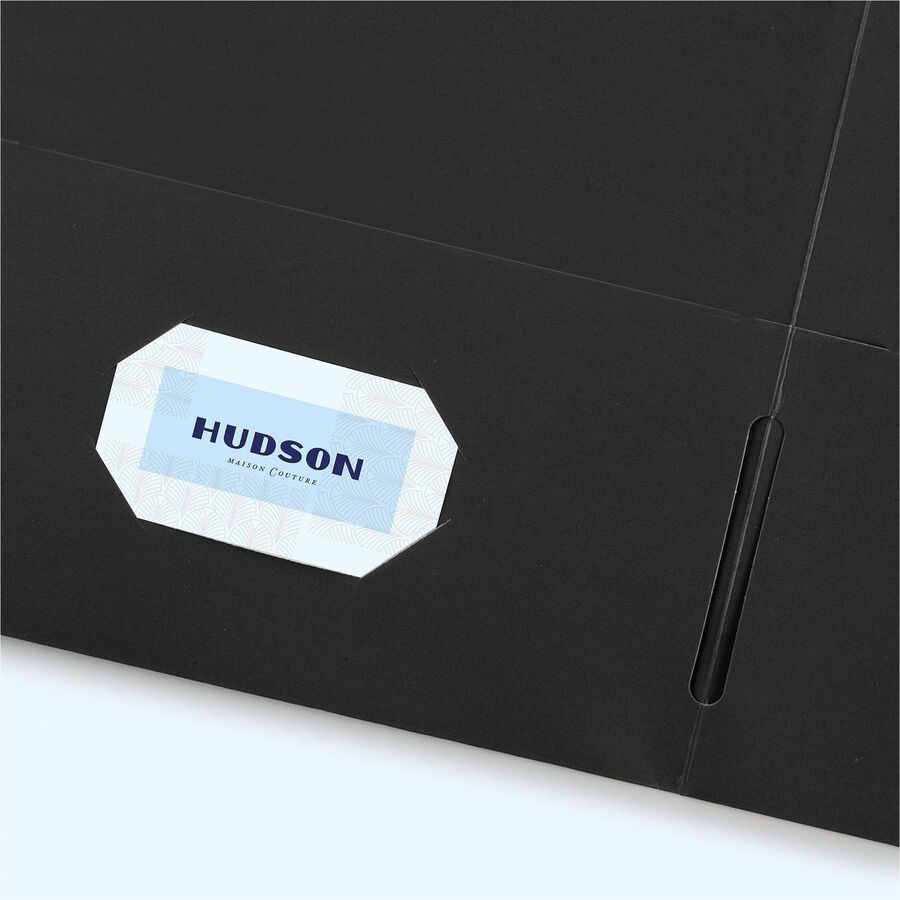 Avery Letter Pocket Folder - 8 1/2" x 11" - 40 Sheet Capacity - 2 Internal Pocket(s) - Embossed Paper - Black - 125 / Carton