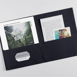 Avery Letter Pocket Folder - 8 1/2" x 11" - 40 Sheet Capacity - 2 Internal Pocket(s) - Embossed Paper - Black - 125 / Carton
