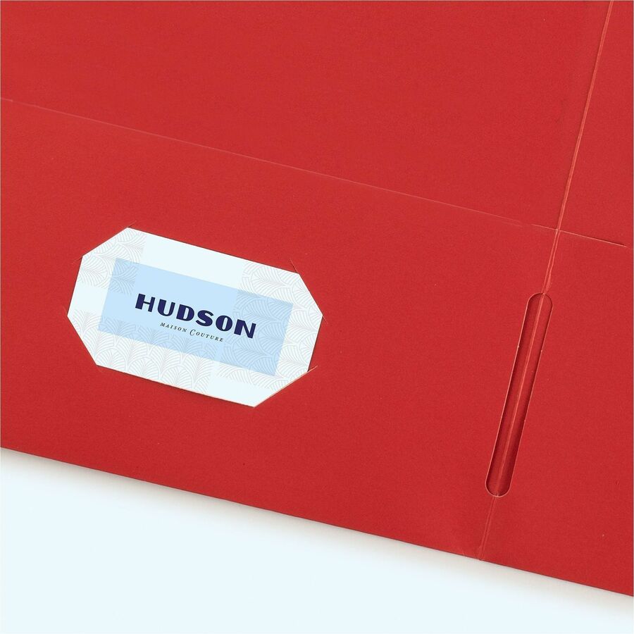 Avery Letter Pocket Folder - 8 1/2" x 11" - 40 Sheet Capacity - 2 Internal Pocket(s) - Embossed Paper - Red - 125 / Carton