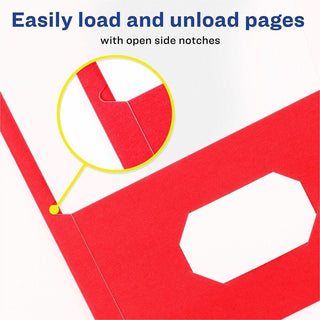 Avery Letter Pocket Folder - 8 1/2" x 11" - 40 Sheet Capacity - 2 Internal Pocket(s) - Embossed Paper - Red - 125 / Carton