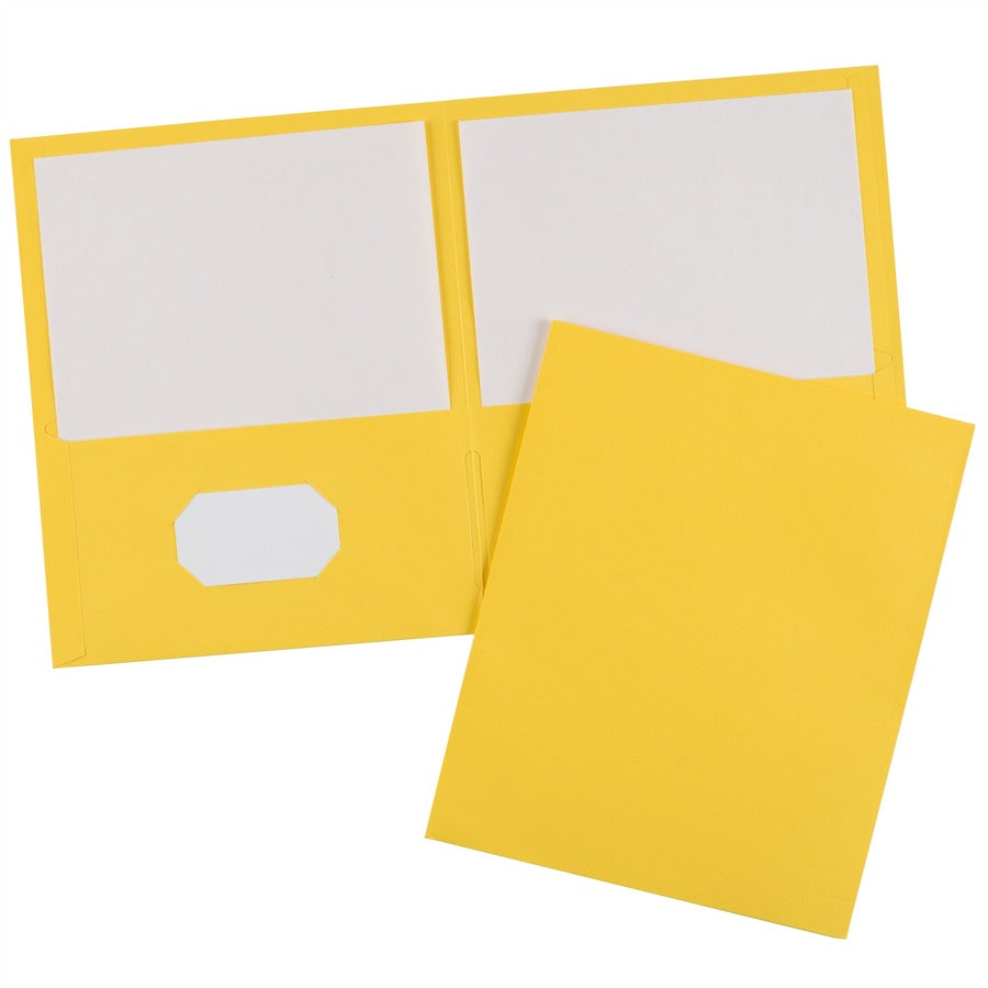 Avery Letter Pocket Folder - 8 1/2" x 11" - 40 Sheet Capacity - 2 Internal Pocket(s) - Embossed Paper - Yellow - 125 / Carton