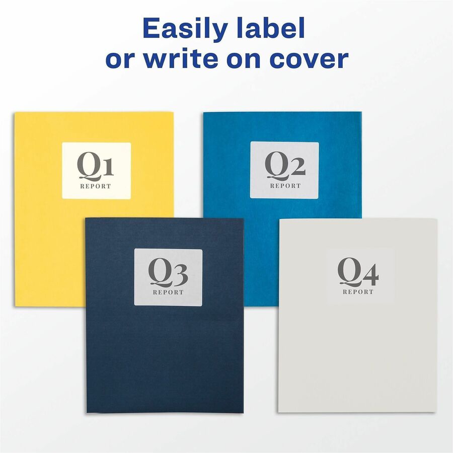 Avery Letter Pocket Folder - 8 1/2" x 11" - 40 Sheet Capacity - 2 Internal Pocket(s) - Embossed Paper - Yellow - 125 / Carton