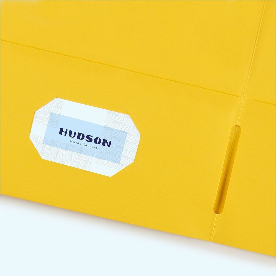 Avery Letter Pocket Folder - 8 1/2" x 11" - 40 Sheet Capacity - 2 Internal Pocket(s) - Embossed Paper - Yellow - 125 / Carton