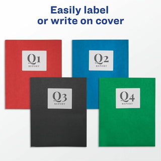 Avery Letter Pocket Folder - 8 1/2" x 11" - 40 Sheet Capacity - 2 Internal Pocket(s) - Embossed Paper - Assorted - 125 / Carton