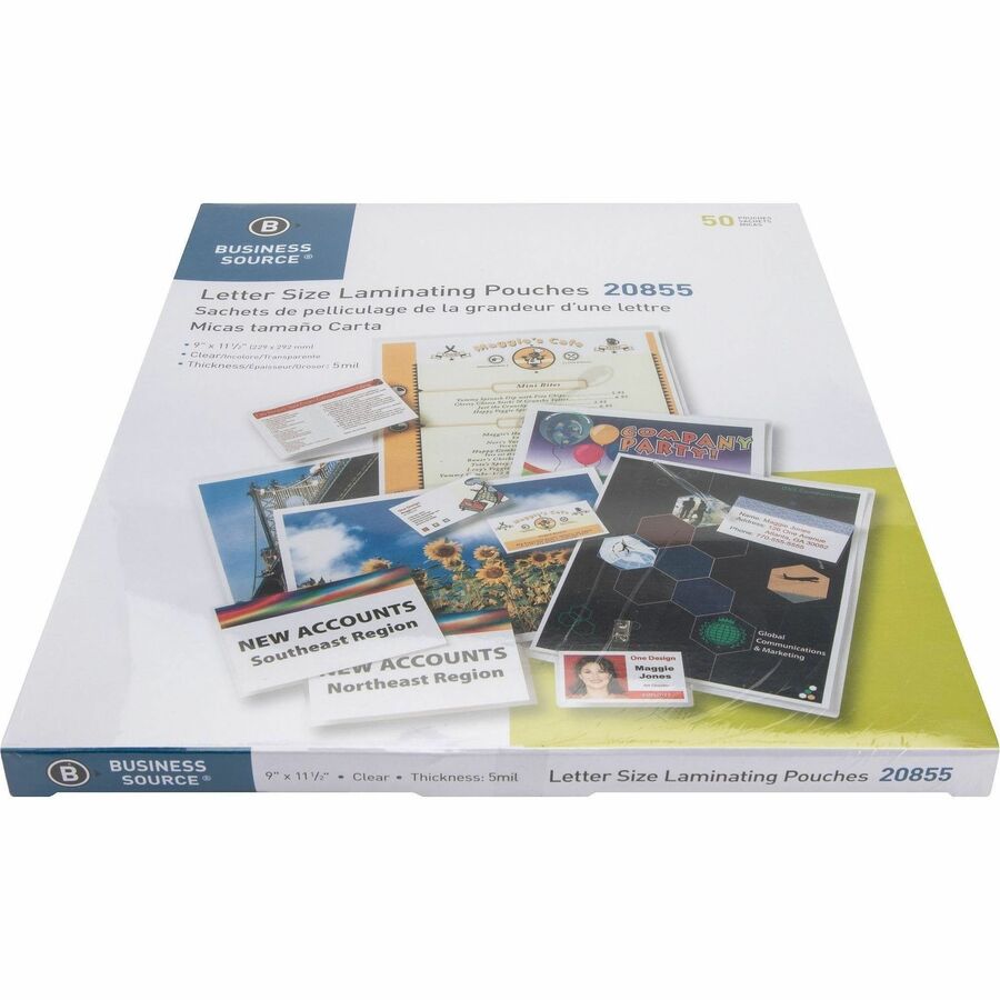 Business Source Letter Size Laminating Pouches