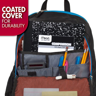 Mead Wide Ruled Composition Notebook - 100 Sheets - Sewn - 7 1/2" x 9 3/4" - White Paper - Black Marble Cover - 12 / Carton