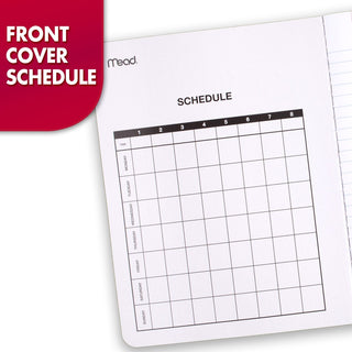 Mead Wide Ruled Composition Notebook - 100 Sheets - Sewn - 7 1/2" x 9 3/4" - White Paper - Black Marble Cover - 12 / Carton