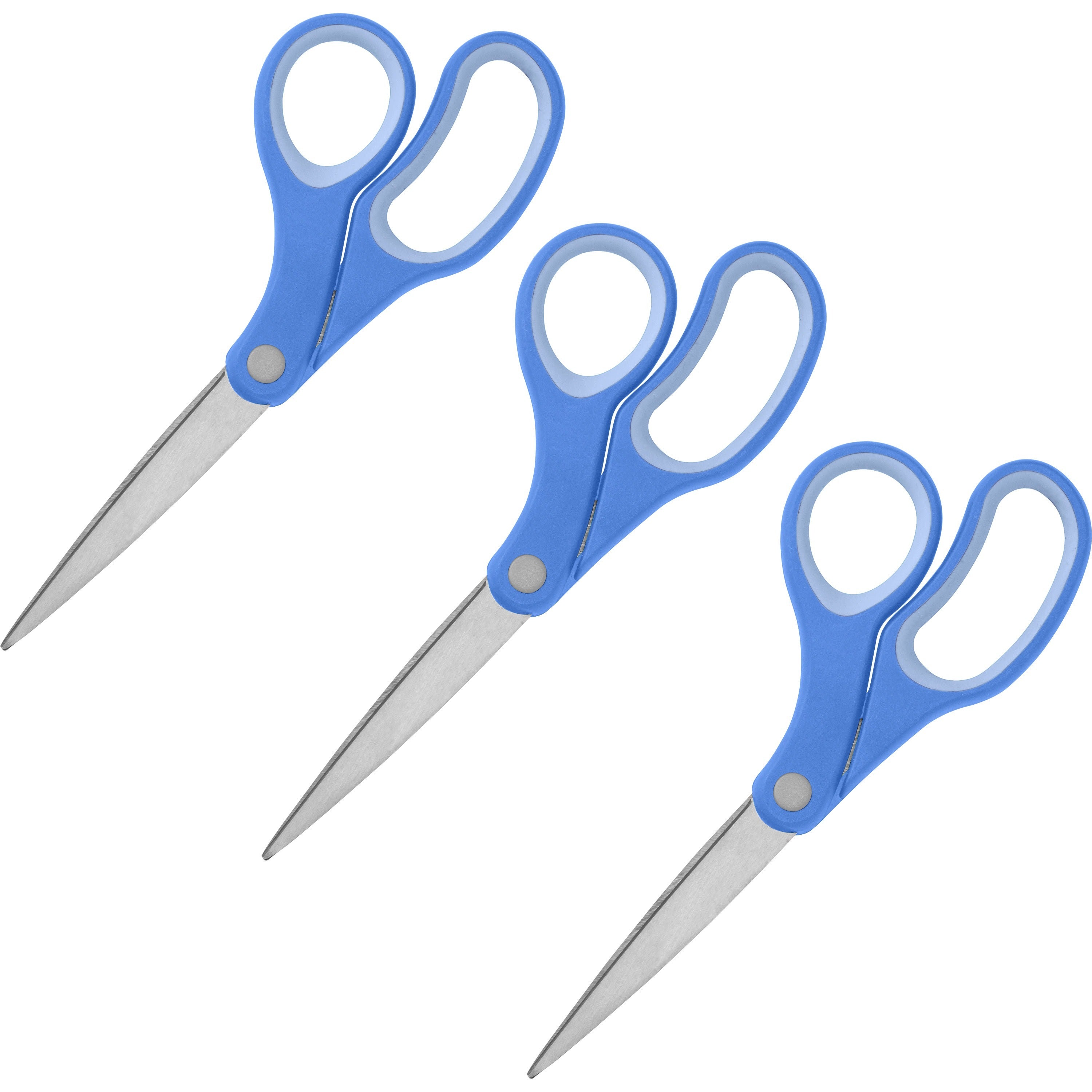sparco-bent-multipurpose-scissors-8-overall-length-bent-stainless-steel-blue-3-bundle_spr39043bd - 1