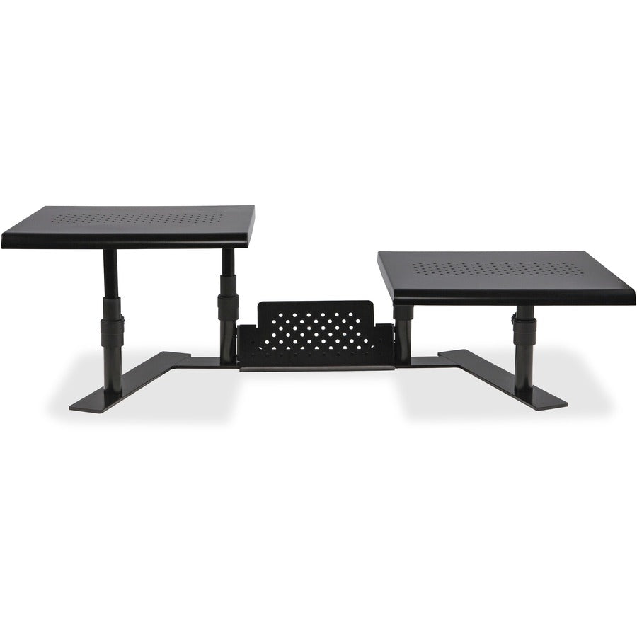 Metal Art ErgoTwin Dual Monitor Stand, 25.6 to 33.1 x 12.6 x 6.2 to 8.6, Black, Supports 20 lb/Shelf