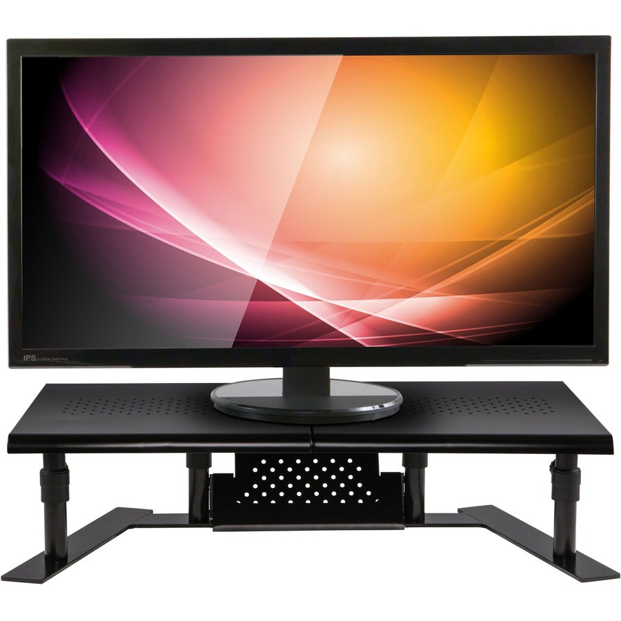 Metal Art ErgoTwin Dual Monitor Stand, 25.6 to 33.1 x 12.6 x 6.2 to 8.6, Black, Supports 20 lb/Shelf