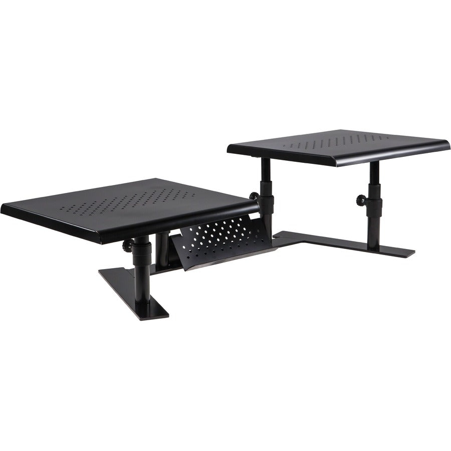 Metal Art ErgoTwin Dual Monitor Stand, 25.6 to 33.1 x 12.6 x 6.2 to 8.6, Black, Supports 20 lb/Shelf