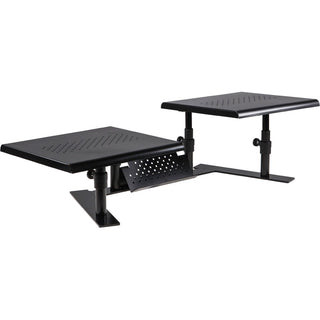Metal Art ErgoTwin Dual Monitor Stand, 25.6 to 33.1 x 12.6 x 6.2 to 8.6, Black, Supports 20 lb/Shelf
