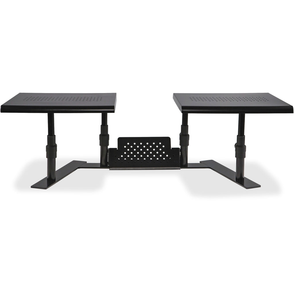 Metal Art ErgoTwin Dual Monitor Stand, 25.6 to 33.1 x 12.6 x 6.2 to 8.6, Black, Supports 20 lb/Shelf