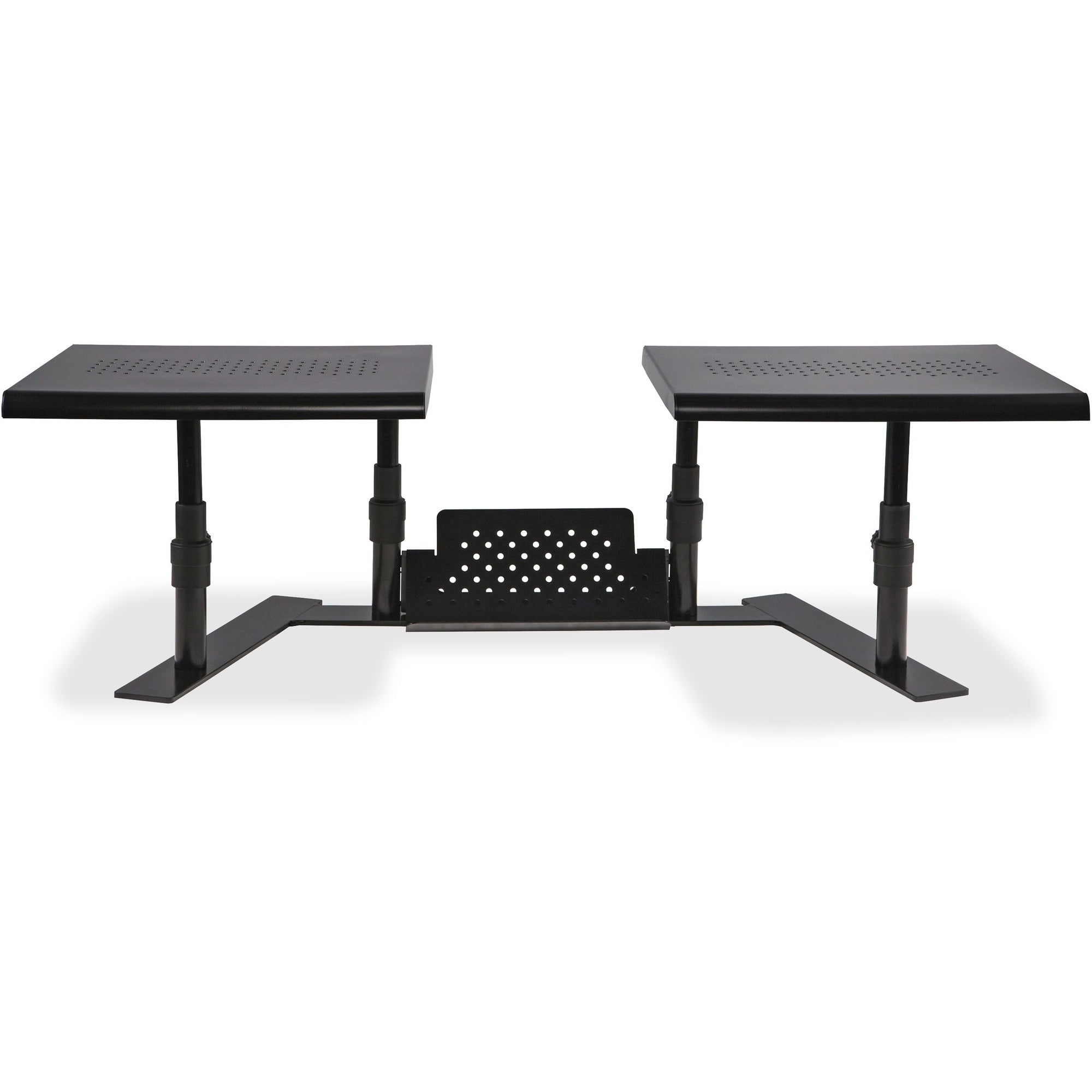 Metal Art ErgoTwin Dual Monitor Stand, 25.6 to 33.1 x 12.6 x 6.2 to 8.6, Black, Supports 20 lb/Shelf