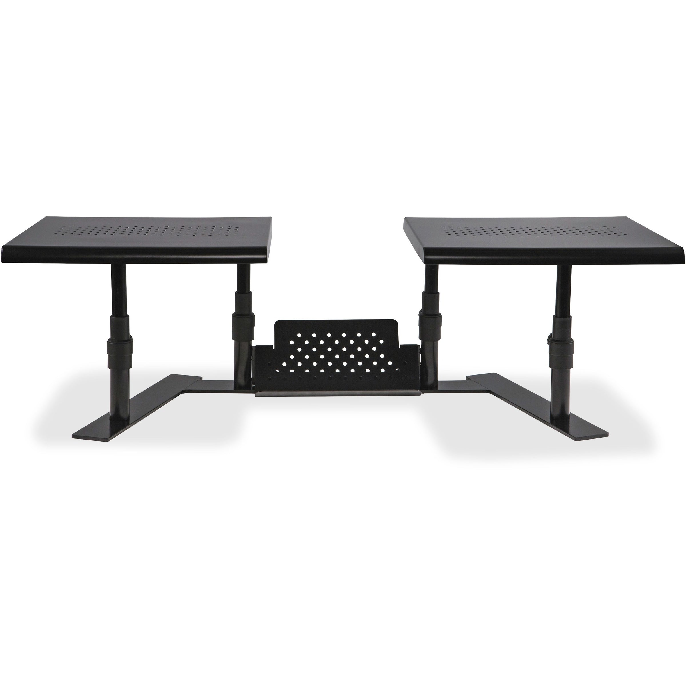 Metal Art ErgoTwin Dual Monitor Stand, 25.6 to 33.1 x 12.6 x 6.2 to 8.6, Black, Supports 20 lb/Shelf