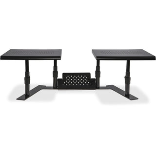 Metal Art ErgoTwin Dual Monitor Stand, 25.6 to 33.1 x 12.6 x 6.2 to 8.6, Black, Supports 20 lb/Shelf