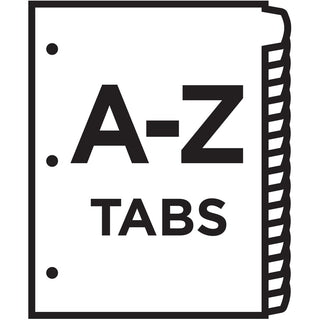 Heavy-Duty Preprinted Plastic Tab Dividers, 26-Tab, A to Z, 11 x 9, Yellow, 1 Set