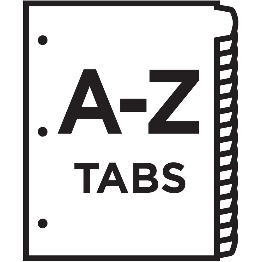 Heavy-Duty Preprinted Plastic Tab Dividers, 26-Tab, A to Z, 11 x 9, Yellow, 1 Set
