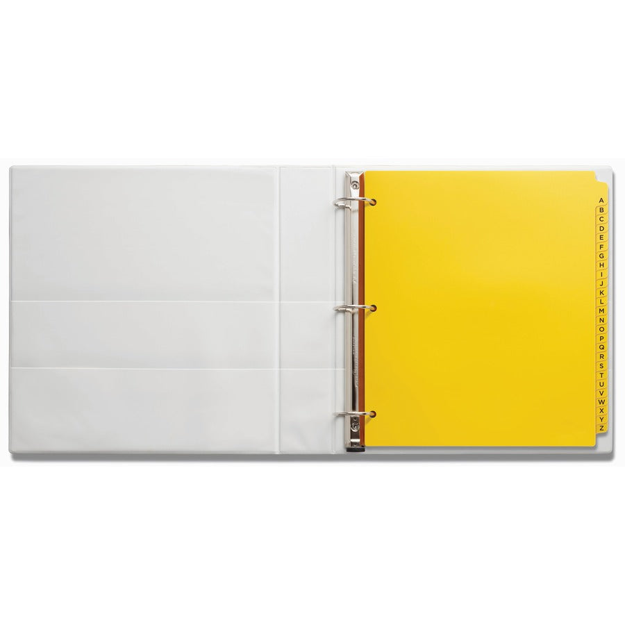 Heavy-Duty Preprinted Plastic Tab Dividers, 26-Tab, A to Z, 11 x 9, Yellow, 1 Set