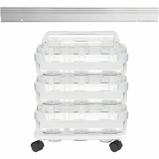 Deflecto Stackable Caddy Organizer Multi-Pack Bundle - 17.3" Height x 16" Width x 11" DepthFloor - White - 1 / Set