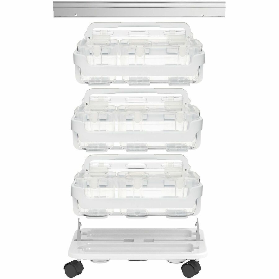 Deflecto Stackable Caddy Organizer Multi-Pack Bundle - 17.3" Height x 16" Width x 11" DepthFloor - White - 1 / Set