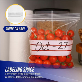 Genuine Joe Food Storage Bags - 1 quart Capacity - 7" Width x 8" Length - 1.75 mil (44 Micron) Thickness - Clear - 50/Box - Food, Beef, Seafood, Poultry, Vegetables