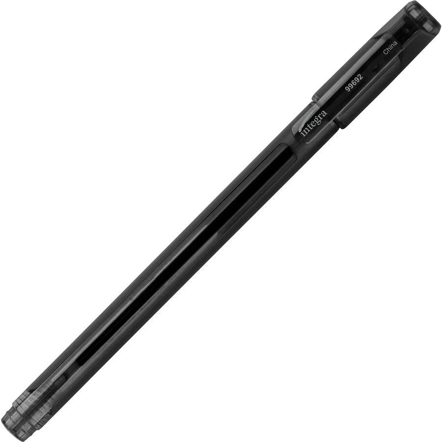integra-quick-dry-gel-ink-stick-pen-07-mm-pen-point-size-black-gel-based-ink-1-dozen_ita99692 - 2