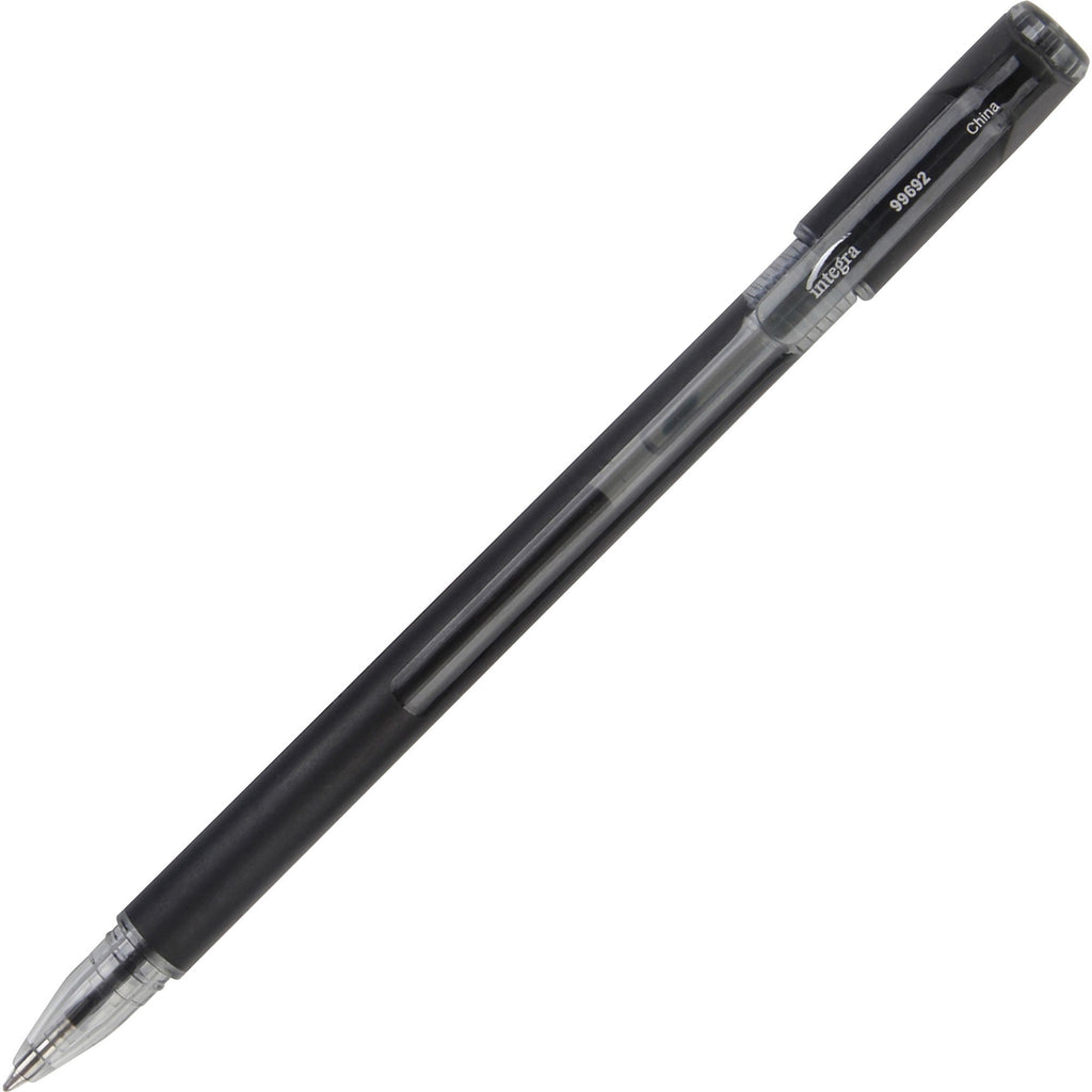 integra-quick-dry-gel-ink-stick-pen-07-mm-pen-point-size-black-gel-based-ink-1-dozen_ita99692 - 1