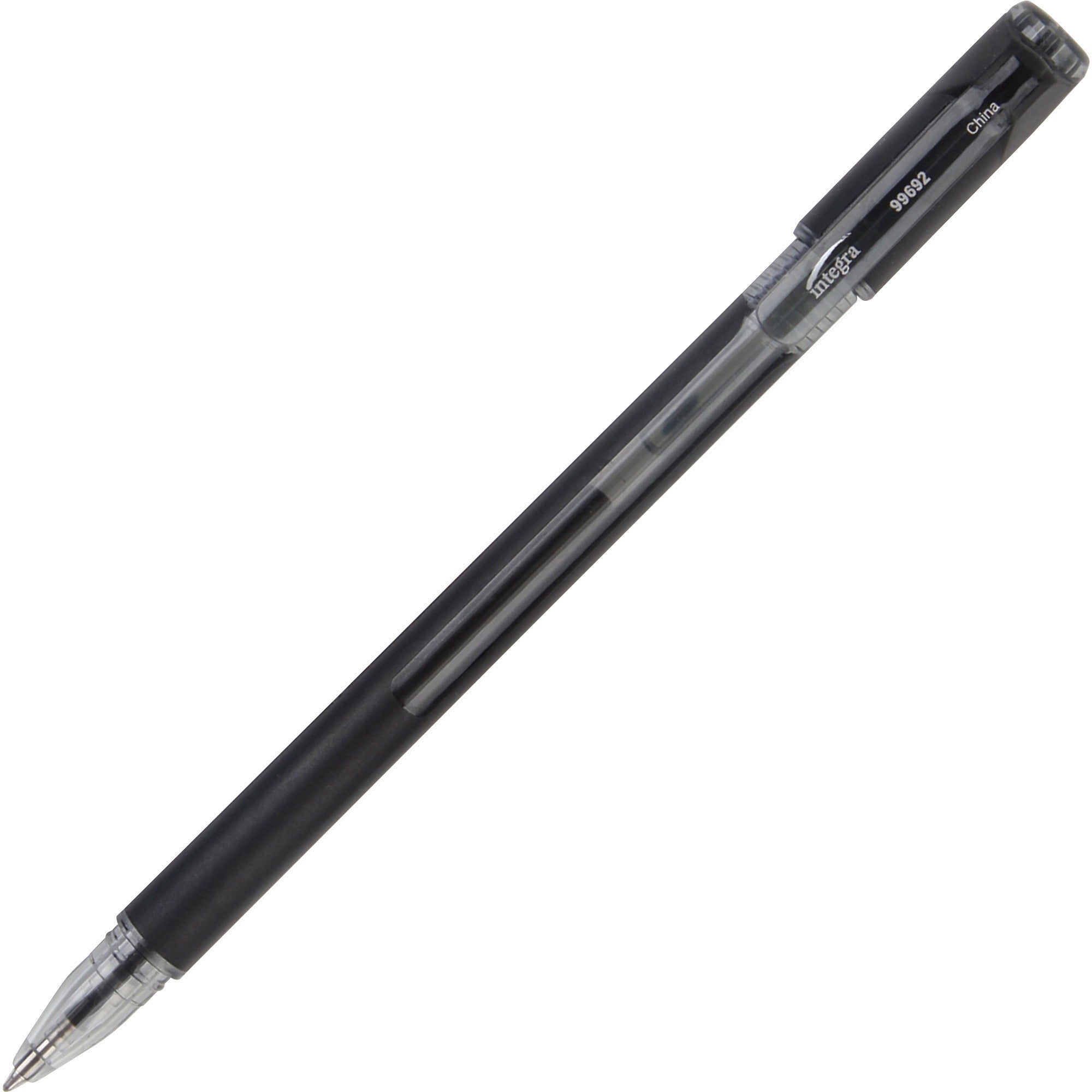 integra-quick-dry-gel-ink-stick-pen-07-mm-pen-point-size-black-gel-based-ink-1-dozen_ita99692 - 1