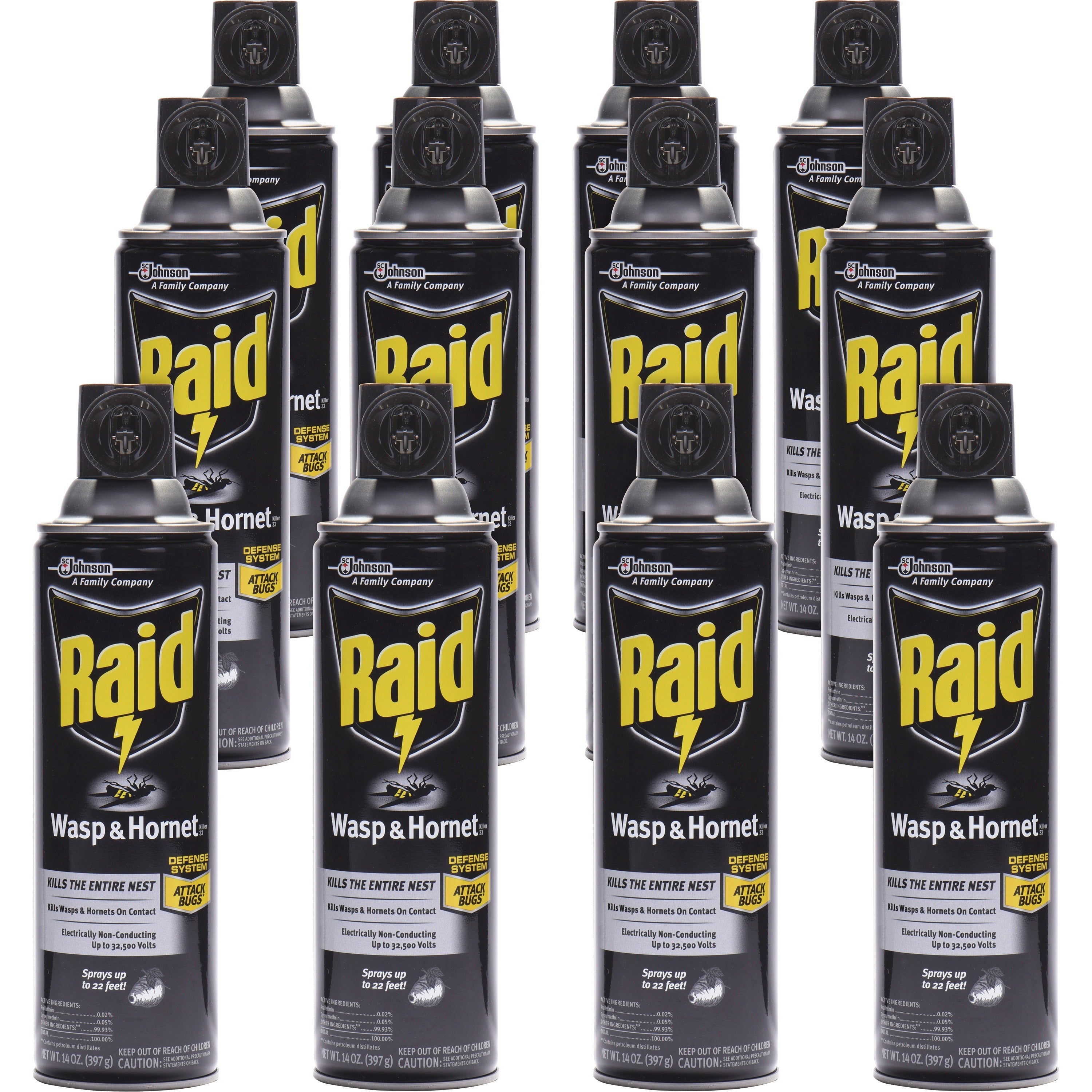 raid-wasp-hornet-killer-spray-spray-kills-hornet-wasp-mud-dauber-yellow-jacket-bugs-14-fl-oz-white-12-carton_sjn668006ct - 1