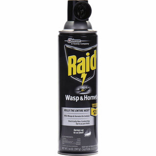 Raid Wasp/Hornet Killer Spray - Spray - Kills Hornet, Wasp, Mud Dauber, Yellow Jacket, Bugs - 14 fl oz - White - 12 / Carton