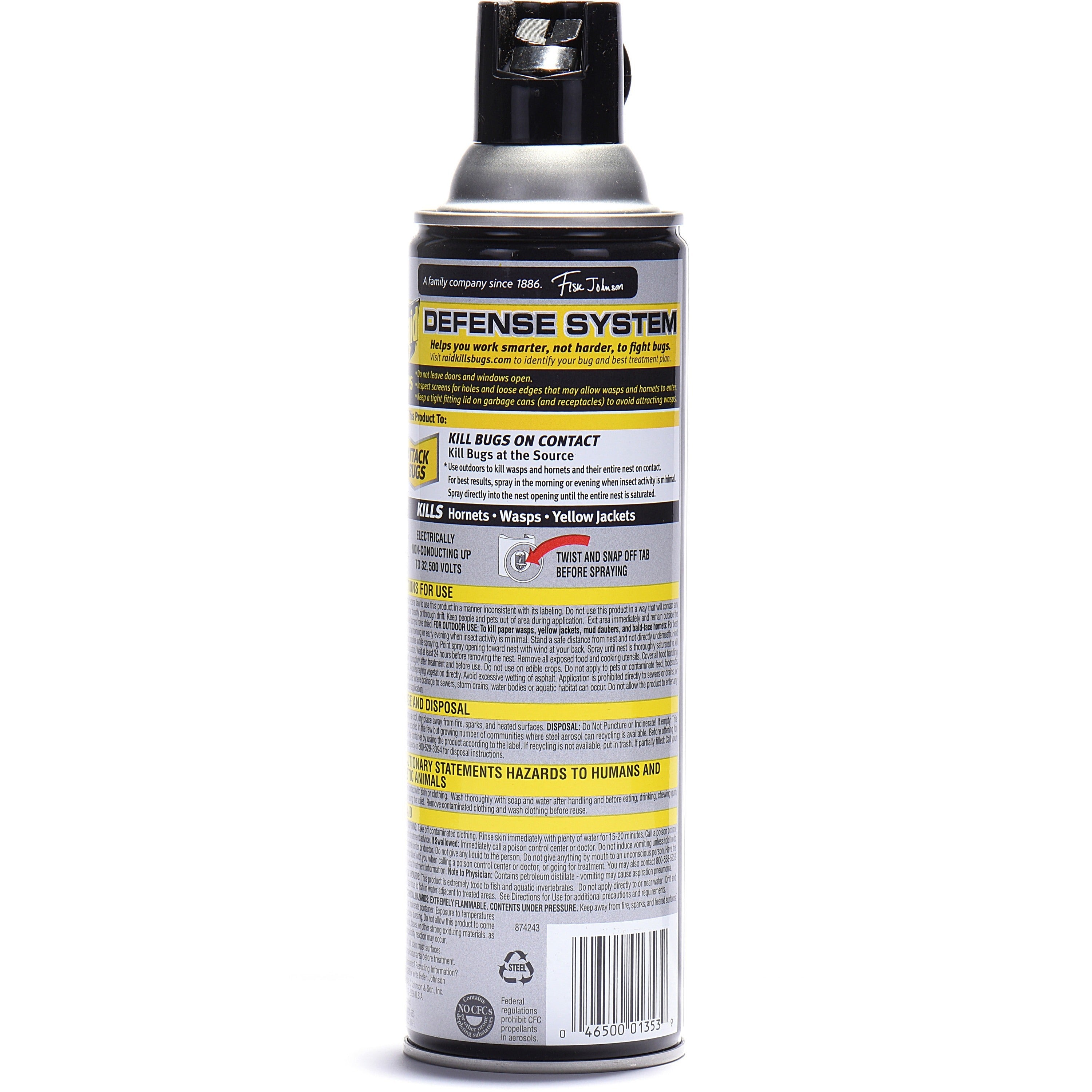 raid-wasp-hornet-killer-spray-spray-kills-hornet-wasp-mud-dauber-yellow-jacket-bugs-14-fl-oz-white-12-carton_sjn668006ct - 4