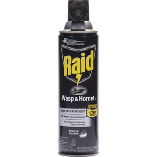 Raid Wasp/Hornet Killer Spray - Spray - Kills Hornet, Wasp, Mud Dauber, Yellow Jacket, Bugs - 14 fl oz - White - 12 / Carton