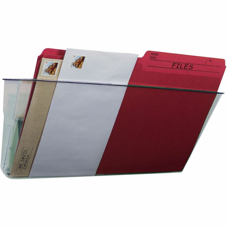 Wall File, Letter Size, 13" x 4" x 7", Clear