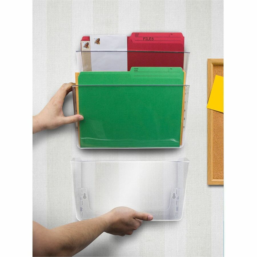 Wall File, Letter Size, 13" x 4" x 7", Clear