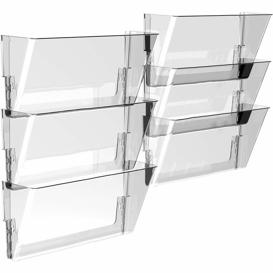 Wall File, Letter Size, 13" x 4" x 7", Clear