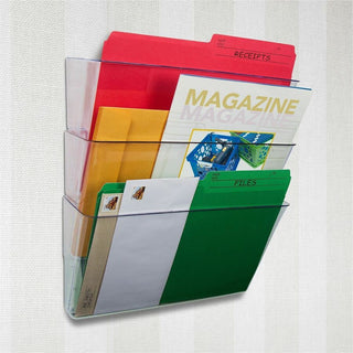 Wall File, Letter Size, 13" x 4" x 7", Clear