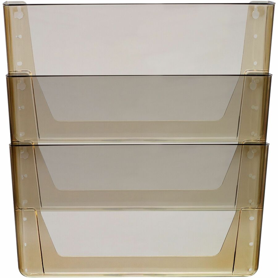 Wall File, 3 Sections, Letter Size, 13" x 4" x 14", Smoke, 3/Set